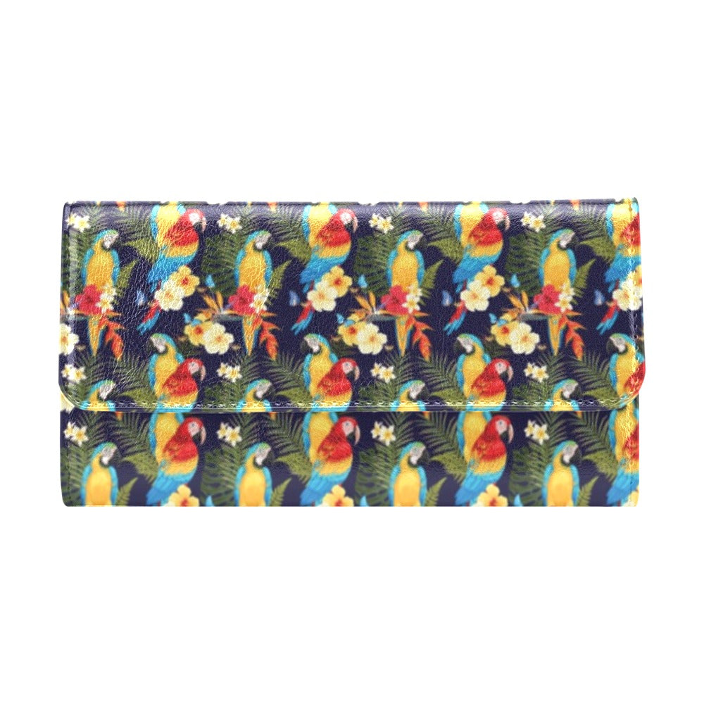 Parrot Themed Design Women's Trifold Wallet