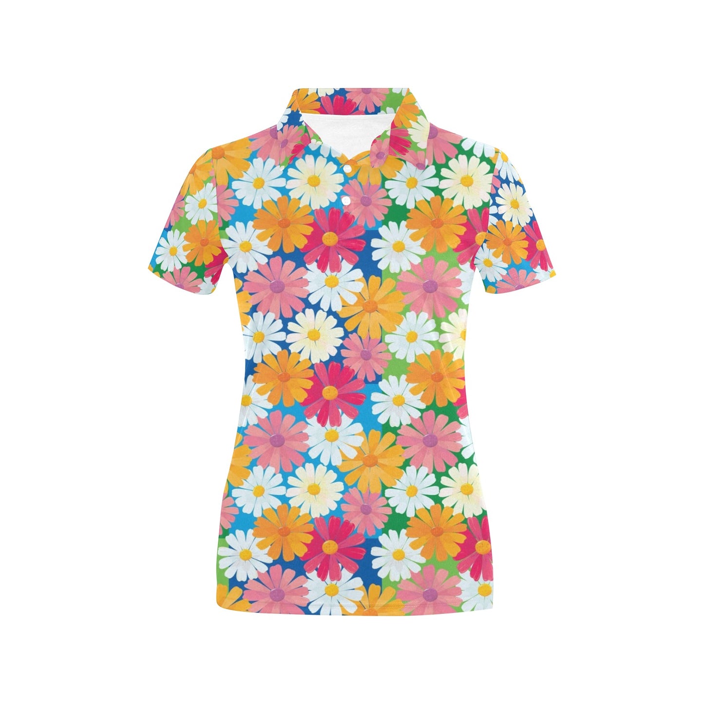 Daisy Pattern Print Design DS05 Women's Polo Shirt