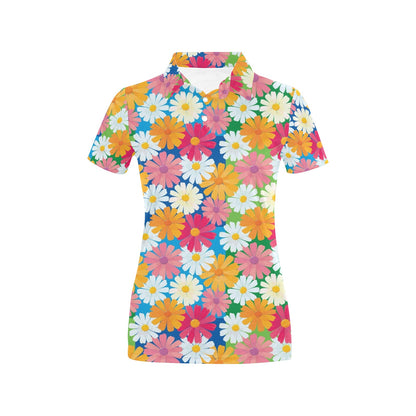 Daisy Pattern Print Design DS05 Women's Polo Shirt