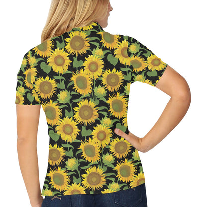 Sunflower Print Design LKS302 Women's Polo Shirt