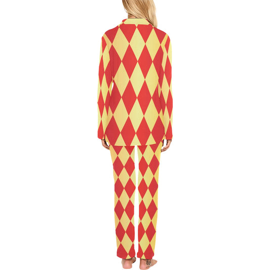 Harlequin Pattern Print Design 03 Women's Long Pajama Set
