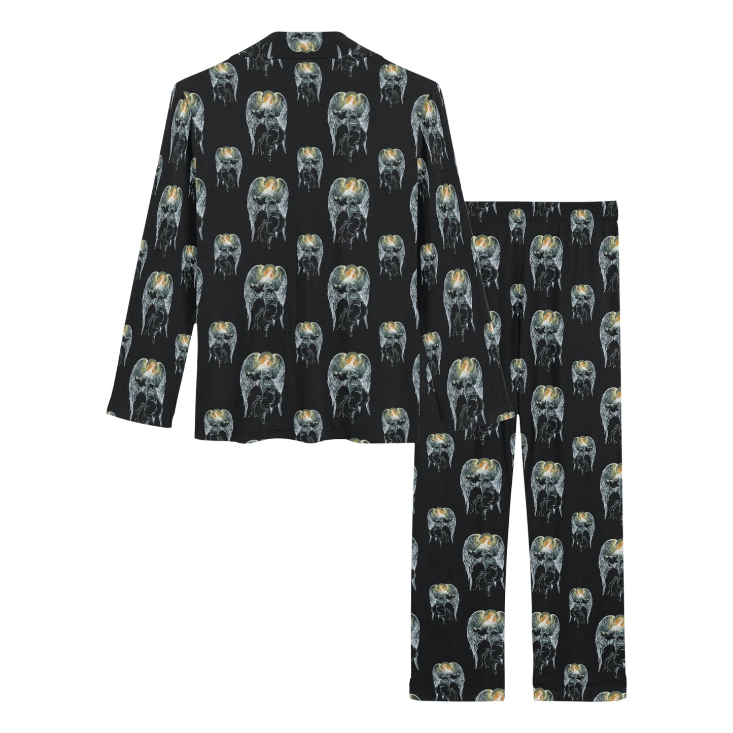 Angel with Wings Cute Design Print Women's Long Pajama Set