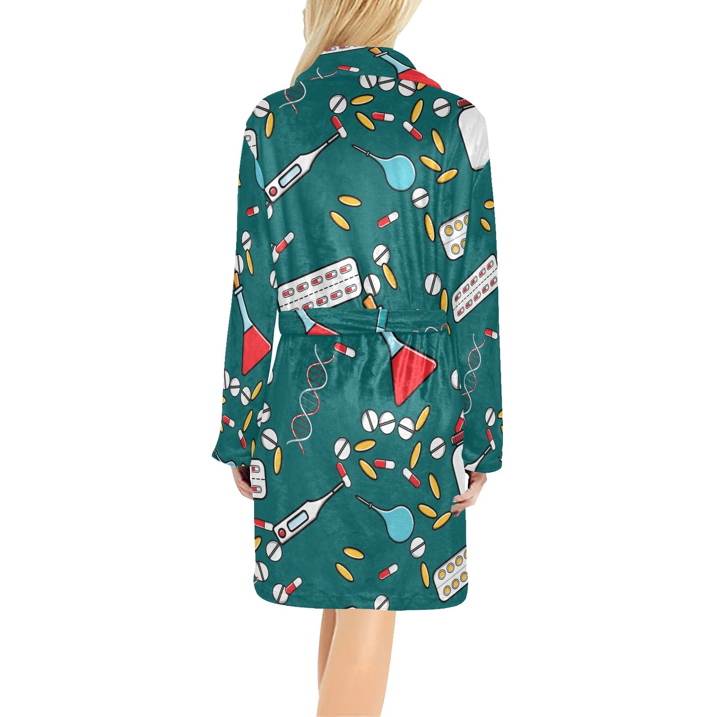 Nurse Pattern Print Design A05 Women's Fleece Robe