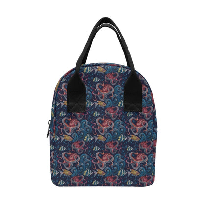 Underwater Giant Squid Print Design LKS302 Insulated Lunch Bag