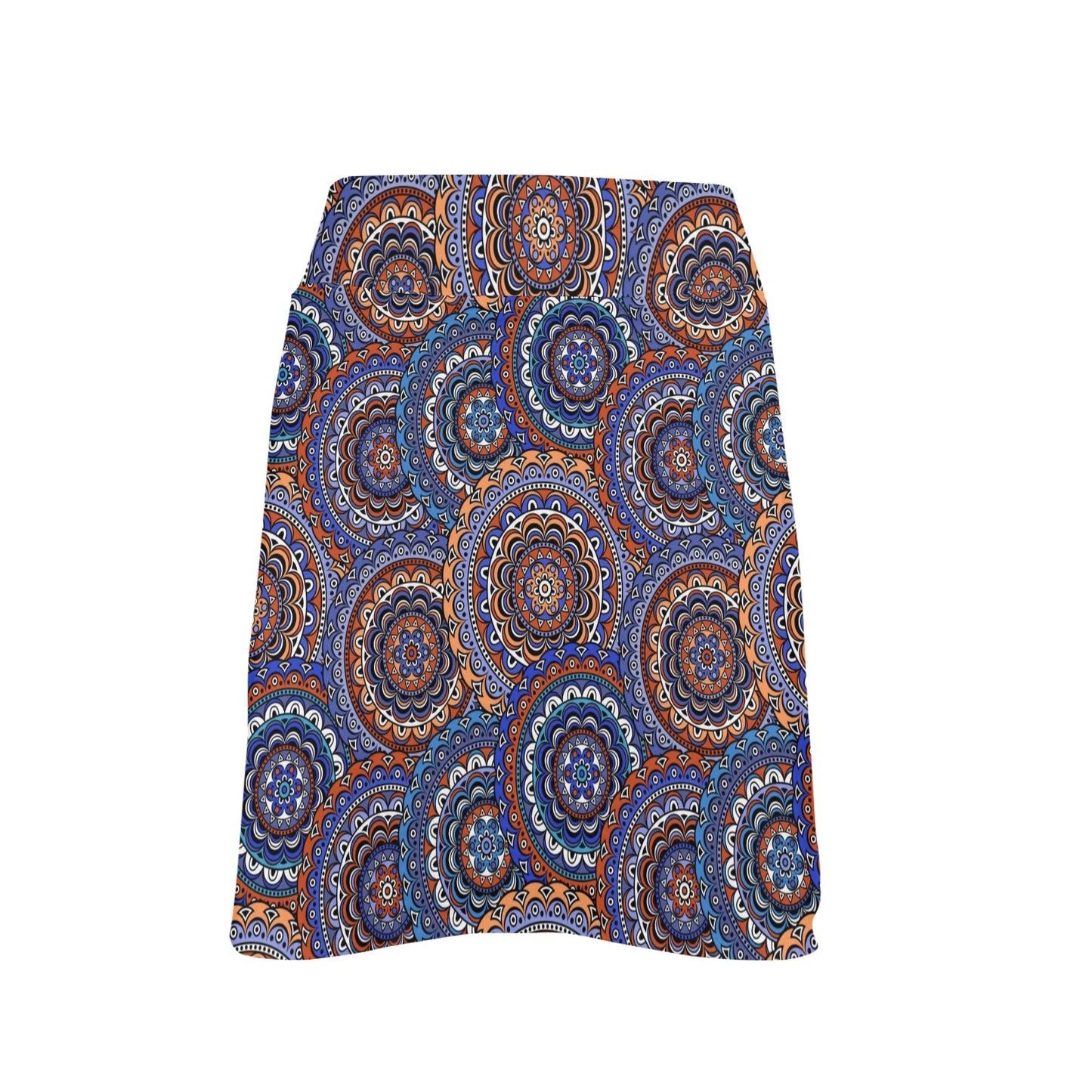 Mandala Boho Chic Design Print 17" Golf & Pickleball Skort with Pockets