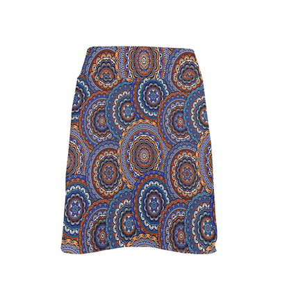 Mandala Boho Chic Design Print 17" Golf & Pickleball Skort with Pockets