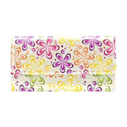 Flower Power Colorful Design Print Women's Trifold Wallet