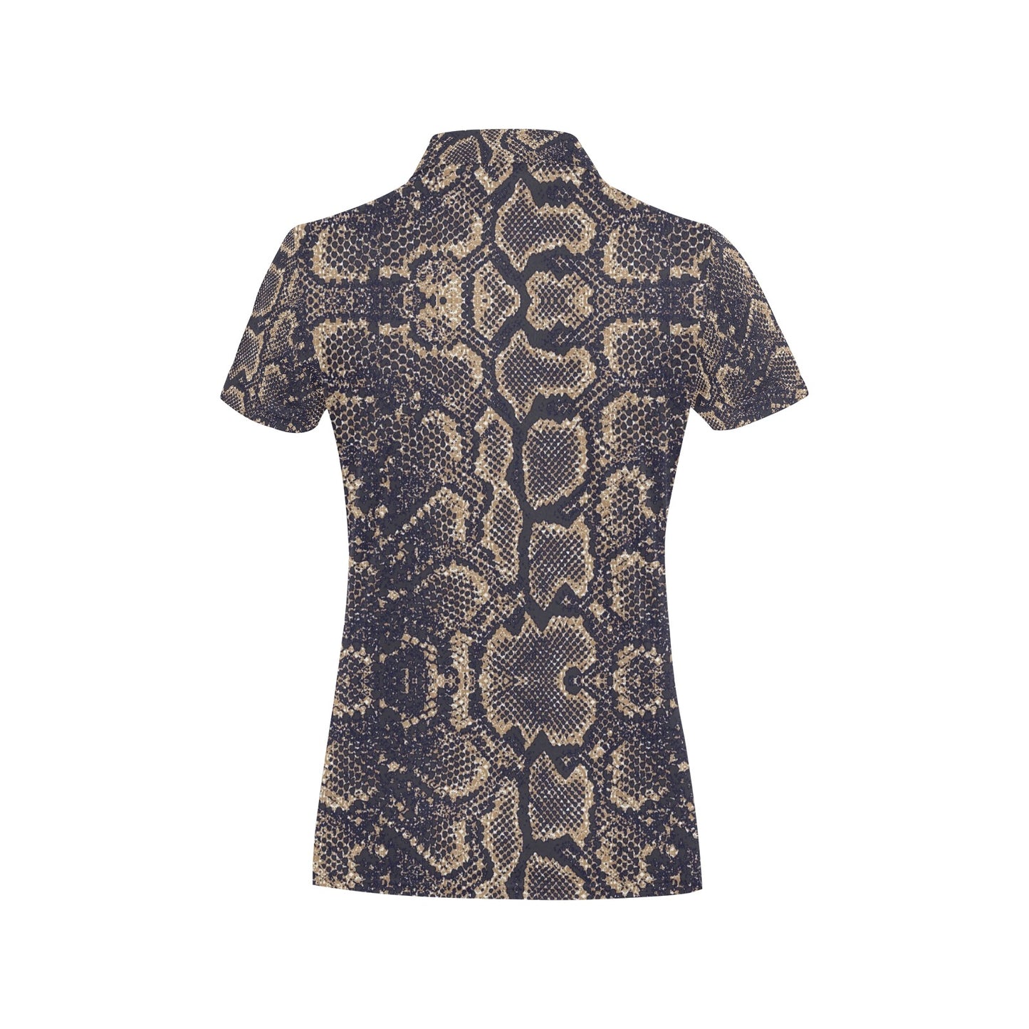 Snake Skin Pattern Print Women's Polo Shirt