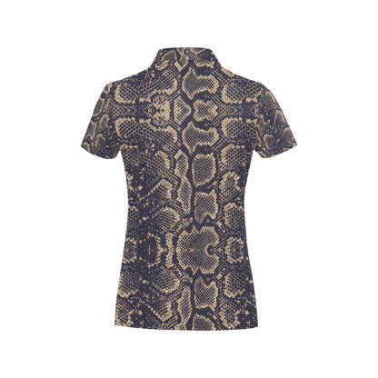 Snake Skin Pattern Print Women's Polo Shirt