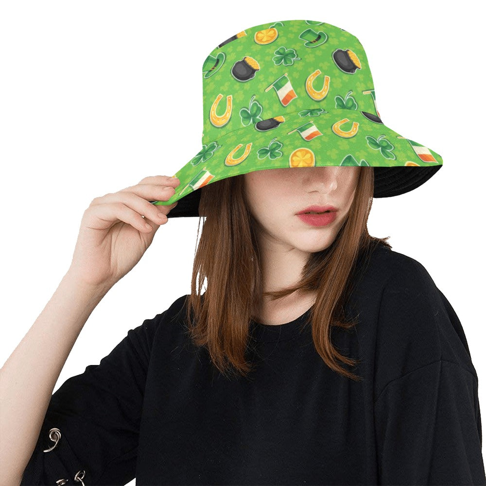 Shamrock Saint Patrick's Day Print Design LKS302 Unisex Bucket Hat