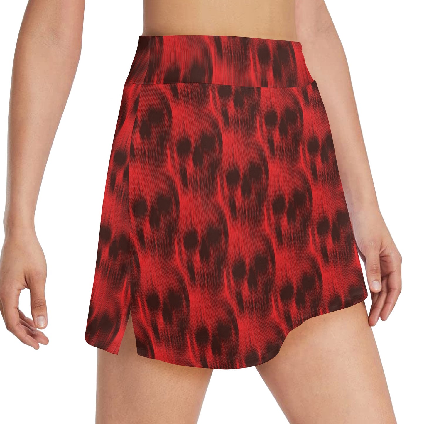 Skull Red Print Design LKS306 17" Golf & Pickleball Skort with Pockets