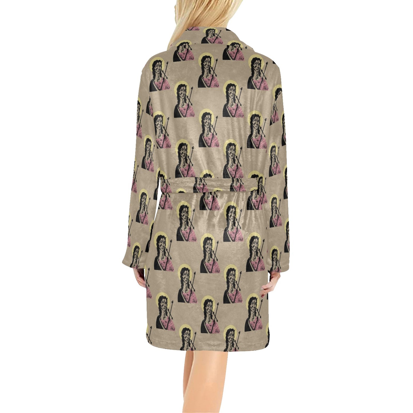 Christian Pattern Print Design 04 Women's Fleece Robe