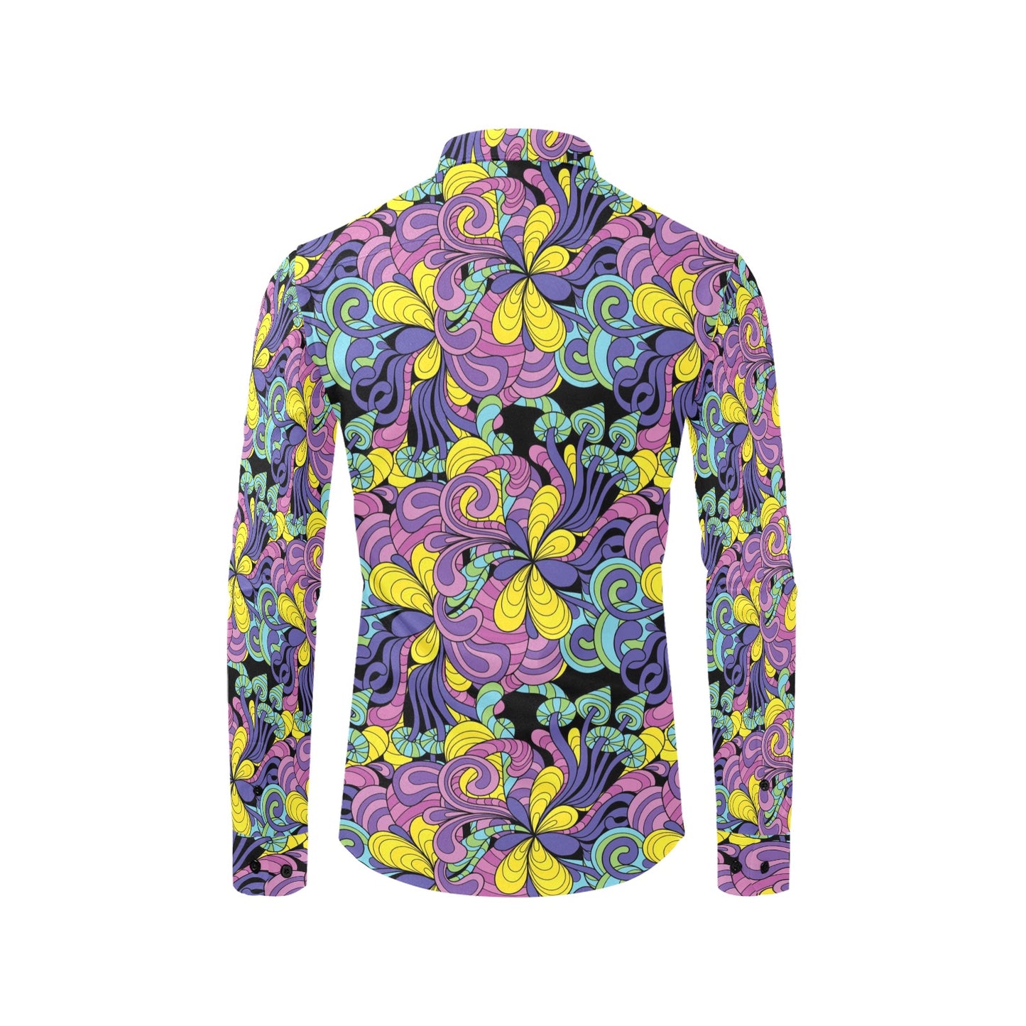 Trippy Print Design LKS305 Men's Long Sleeve Dress Shirt