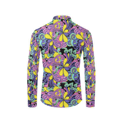 Trippy Print Design LKS305 Men's Long Sleeve Dress Shirt