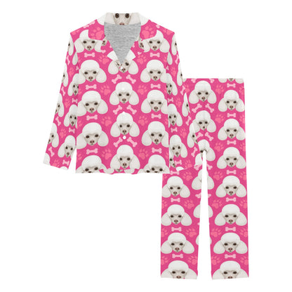 Poodle Pattern Print Design A04 Women's Long Pajama Set