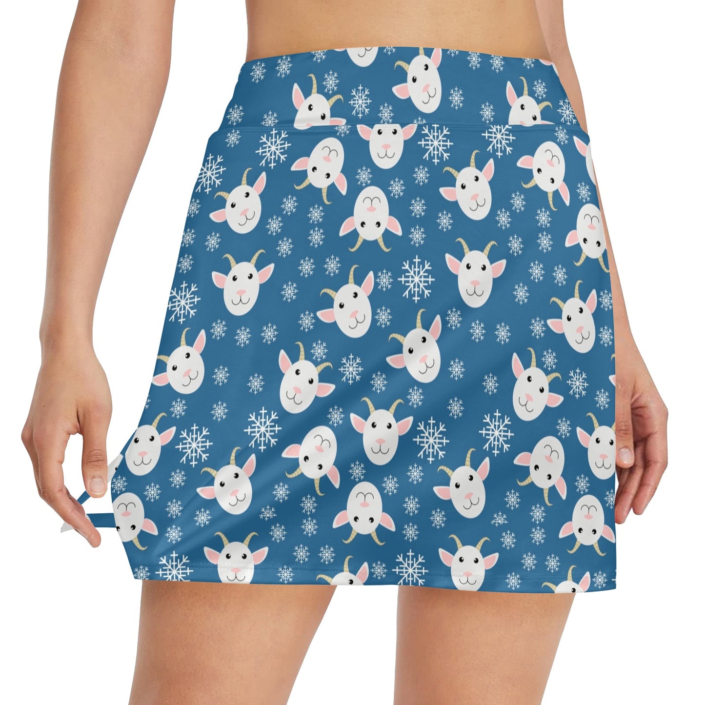 Goat Print Design LKS402 17" Golf & Pickleball Skort with Pockets