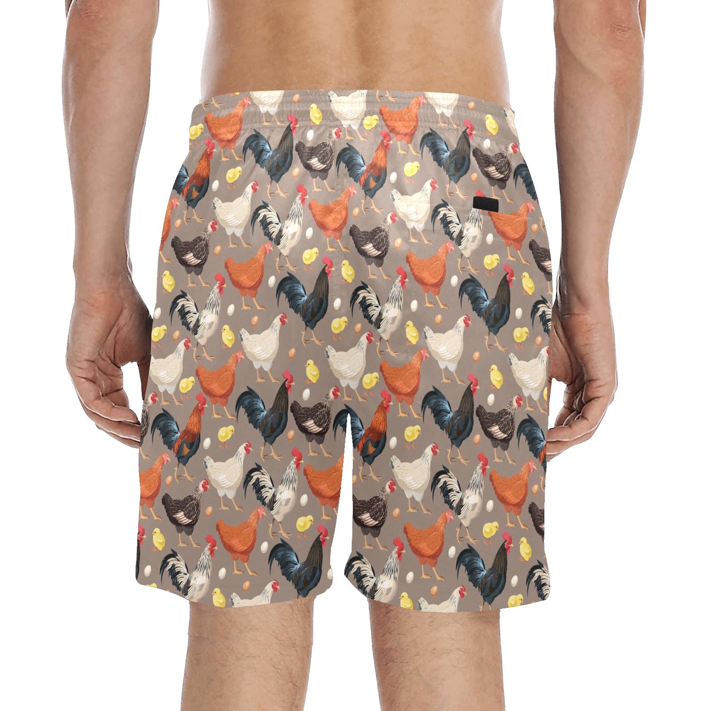 Chicken Evolution Pattern Men's Swim Trunks Beach Shorts