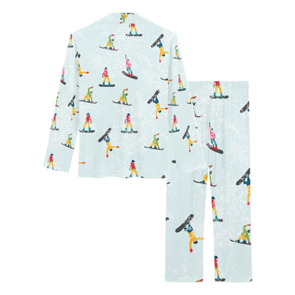 Snowboard Print Design LKS304 Women's Long Pajama Set