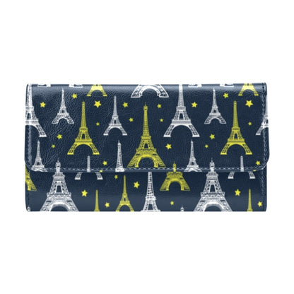 Eiffel Tower Star Print Women's Trifold Wallet