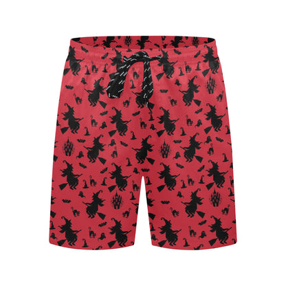Witch Print Design LKS303 Men's Swim Trunks Beach Shorts