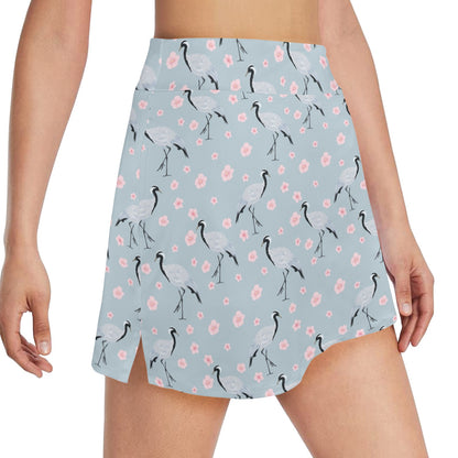 Sakura Bird Print Design LKS304 17" Golf & Pickleball Skort with Pockets