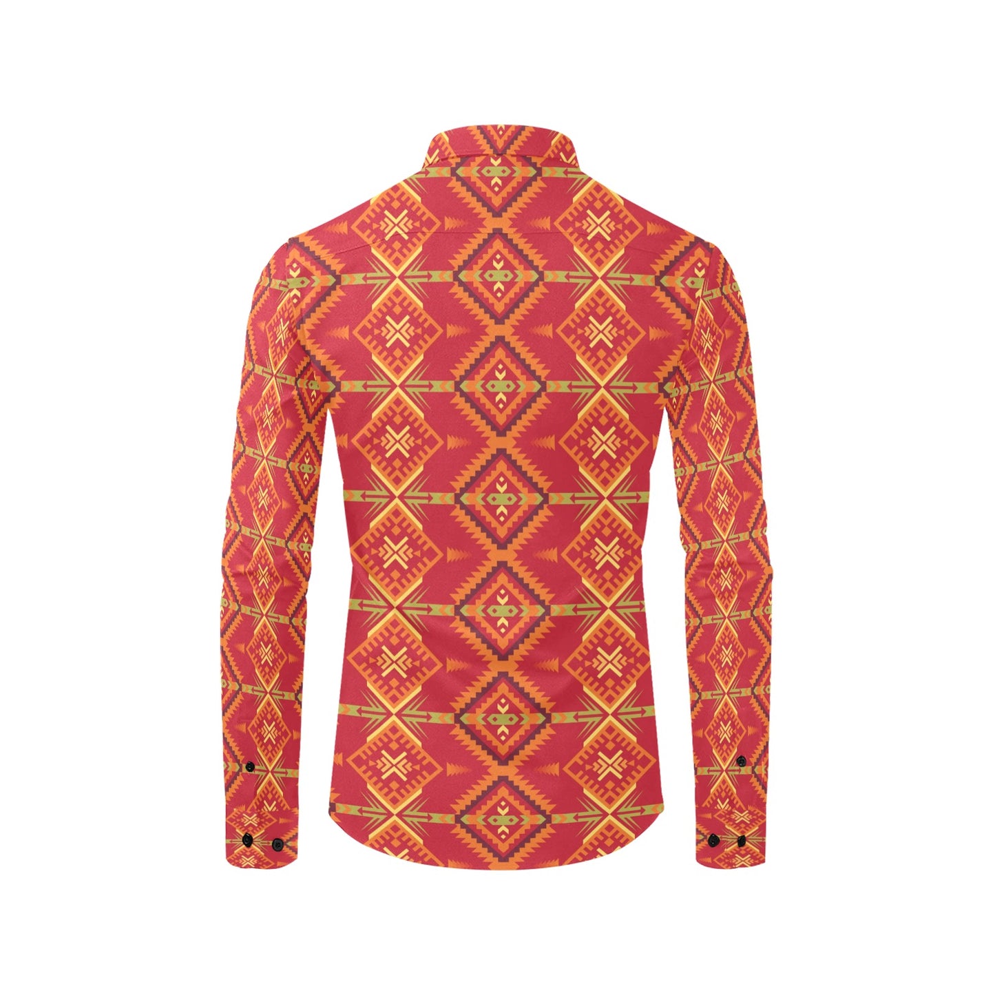 Southwest Pattern Print Design LKS305 Men's Long Sleeve Dress Shirt
