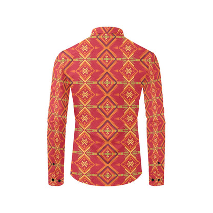 Southwest Pattern Print Design LKS305 Men's Long Sleeve Dress Shirt