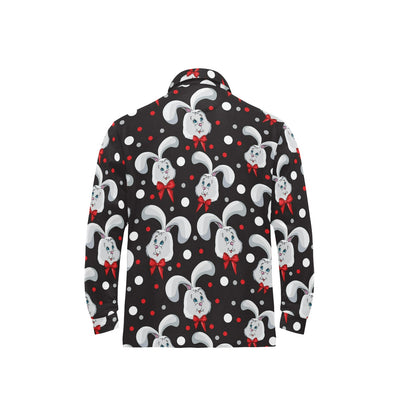 Rabbit Pattern Print Design RB012 Long Sleeve Polo Shirt For Men's
