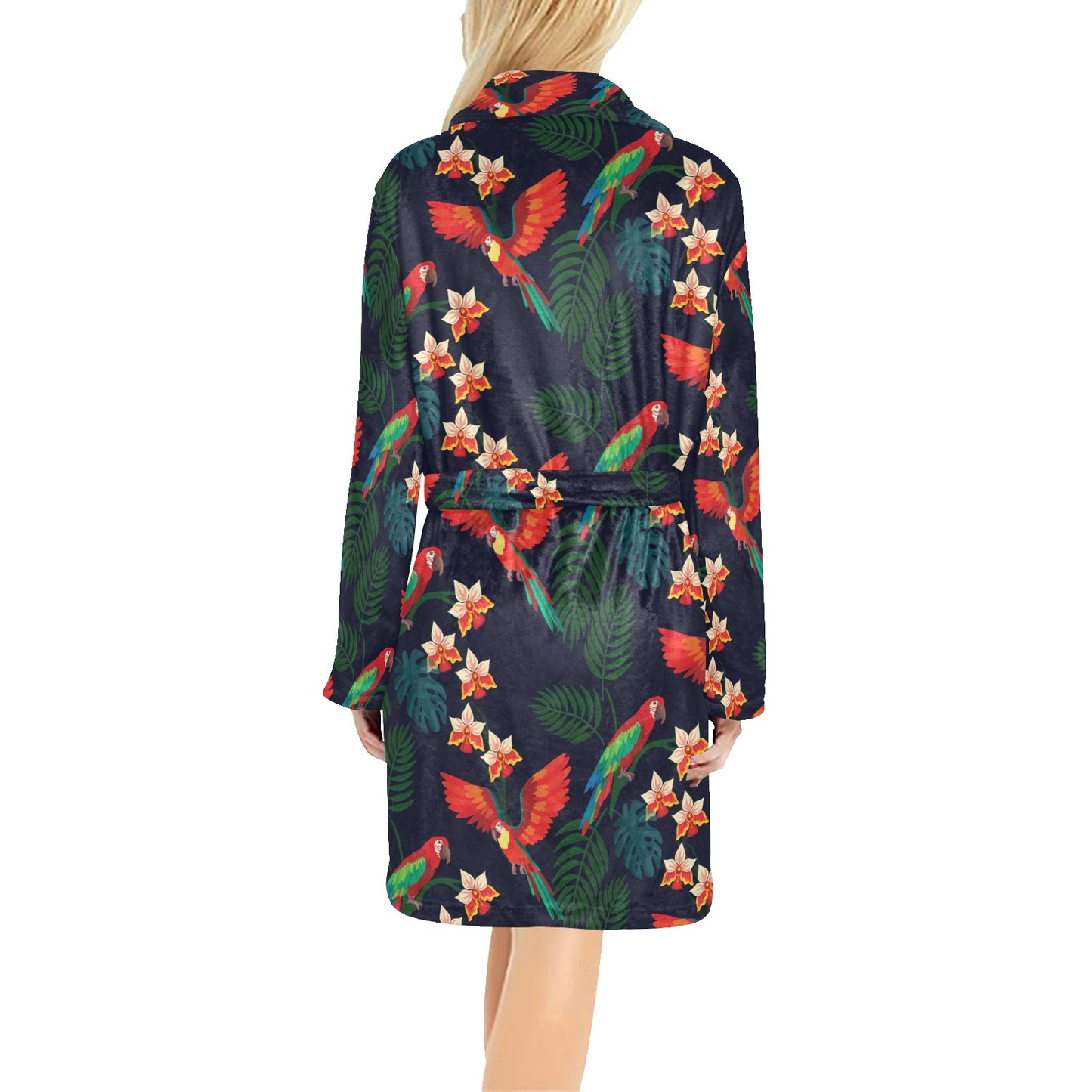 Macaw Pattern Print Design 02 Women's Fleece Robe