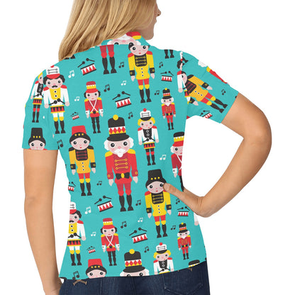 Nutcracker Pattern Print Design A03 Women's Polo Shirt