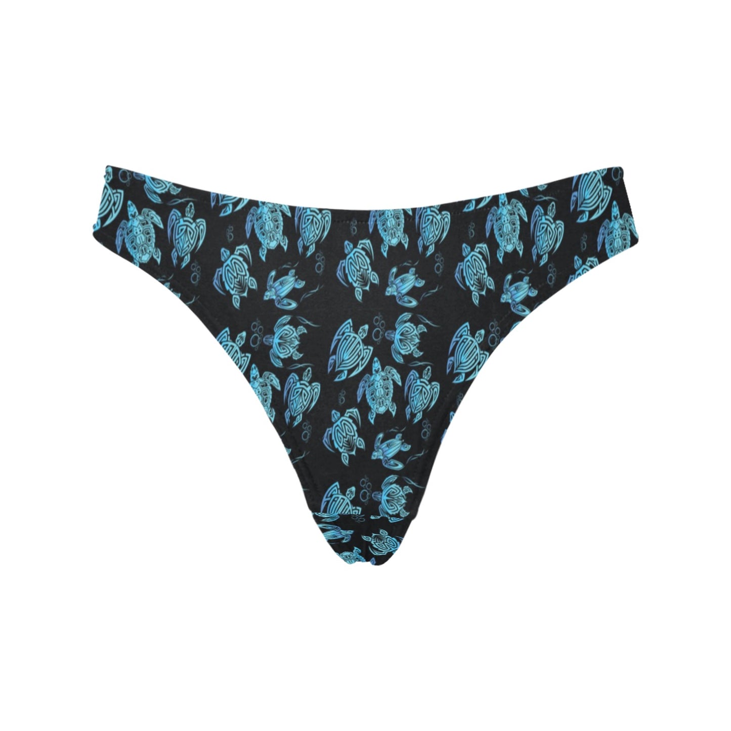 Tribal Turtle Polynesian Themed Design Women's Thongs