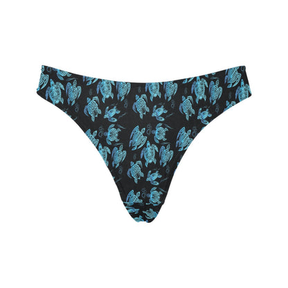 Tribal Turtle Polynesian Themed Design Women's Thongs