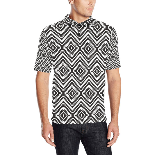 Tribal Pattern Print Design LKS303 Men Polo Shirt