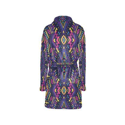 Aztec Pattern Print Design 07 Women's Fleece Robe