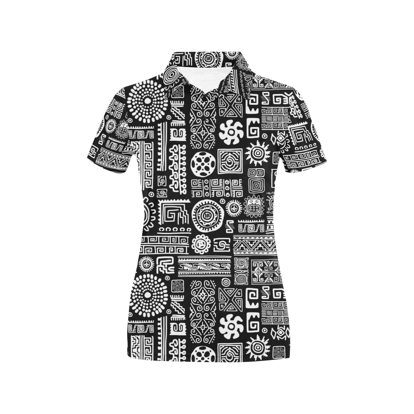 Polynesian Pattern Print Design A02 Women's Polo Shirt