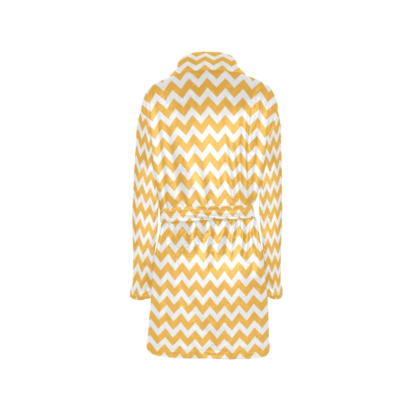 Chevron Orange Pattern Print Design 01 Women's Fleece Robe