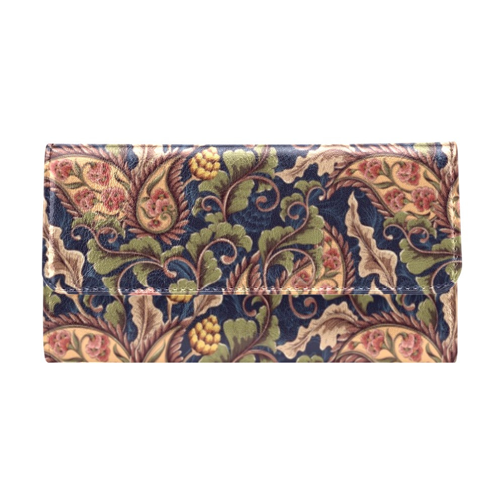 Floral Vintage Classic Print Women's Trifold Wallet