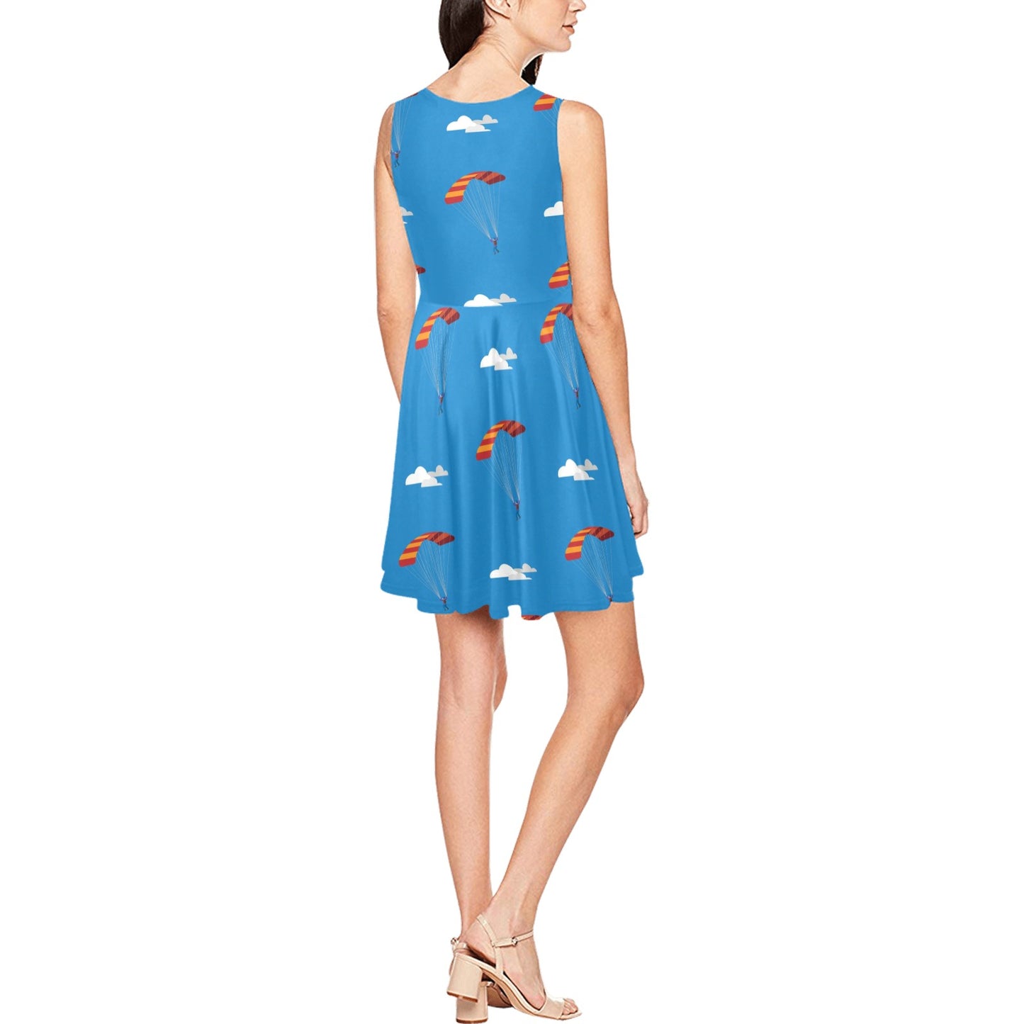 Skydiving Pattern Print Design 02 Sleeveless Dress