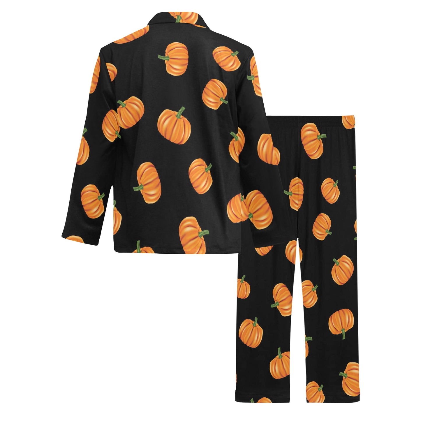 Pumpkin Pattern Print Design A05 Men's Long Pajama Set