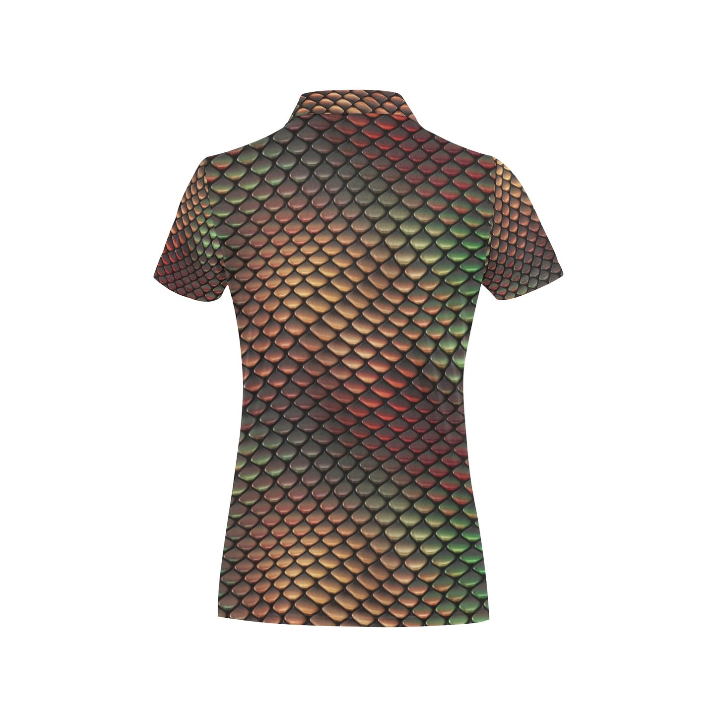 Snake Skin Colorful Print Women's Polo Shirt