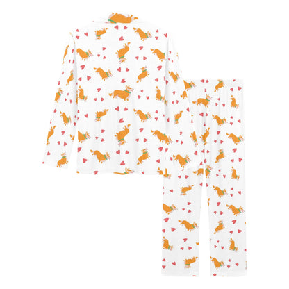Cardigan Welsh Corgis Pattern Print Design 04 Women's Long Pajama Set