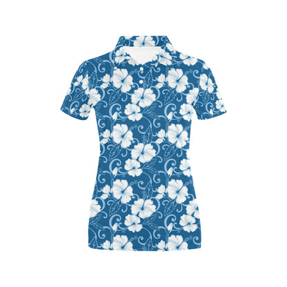 Hibiscus Pattern Print Design HB03 Women's Polo Shirt