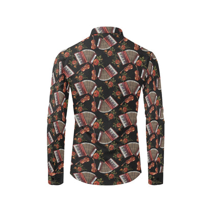 Accordion Print Design LKS403 Men's Long Sleeve Dress Shirt