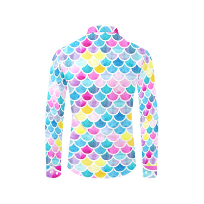 Scales Print Design LKS402 Men's Long Sleeve Dress Shirt