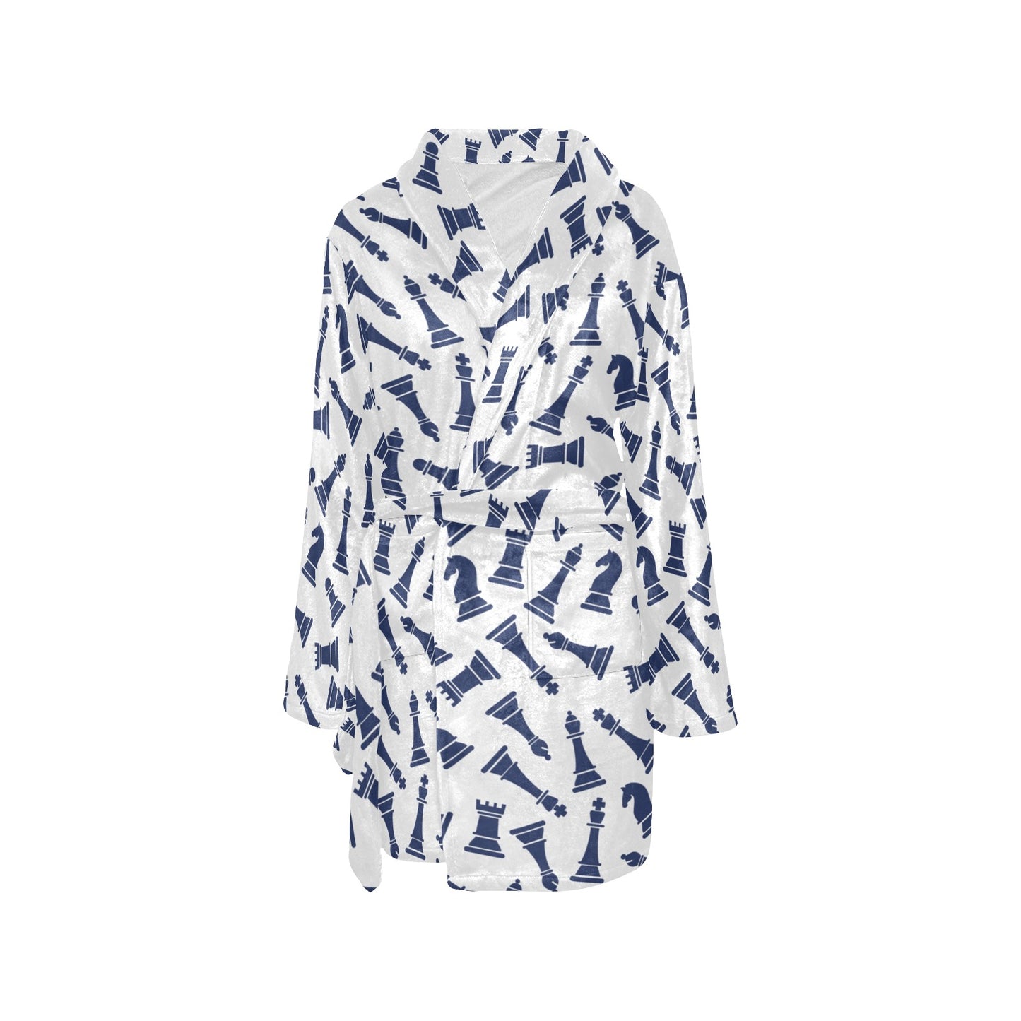 Chess Pattern Print Design 03 Women's Fleece Robe