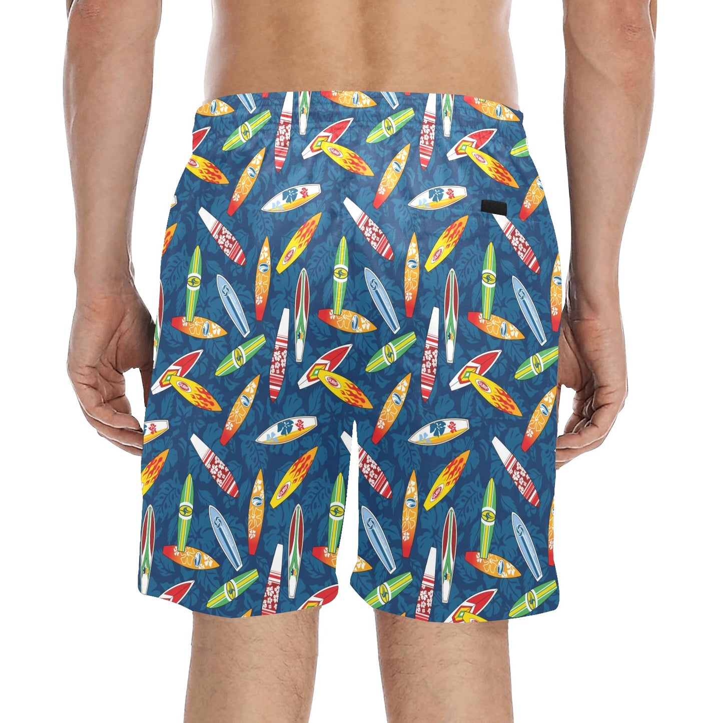 Surfboard Pattern Print Men's Swim Trunks Beach Shorts
