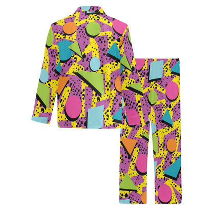 80s Pattern Print Design 1 Men's Long Pajama Set