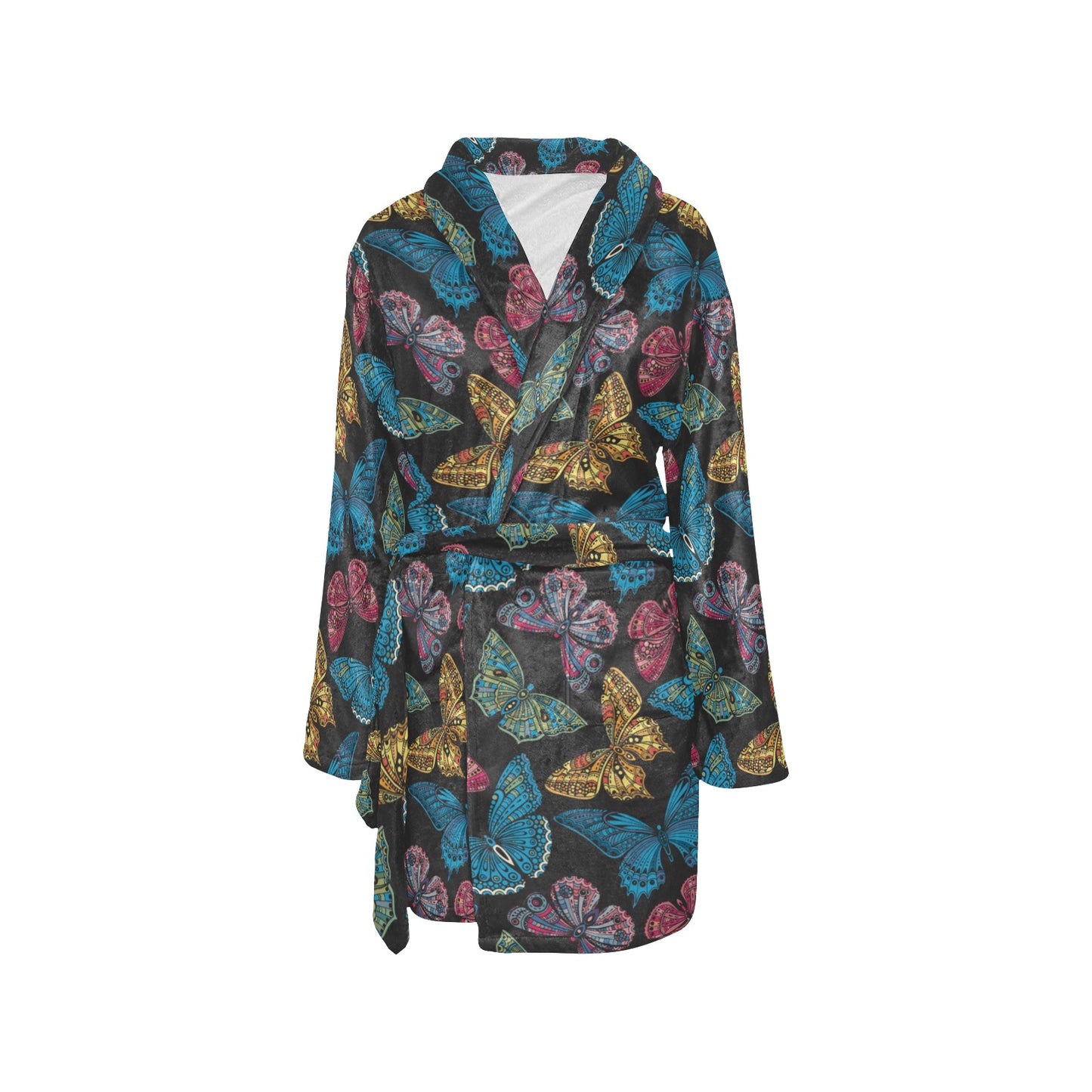 Butterfly Mandala Style Women's Fleece Robe