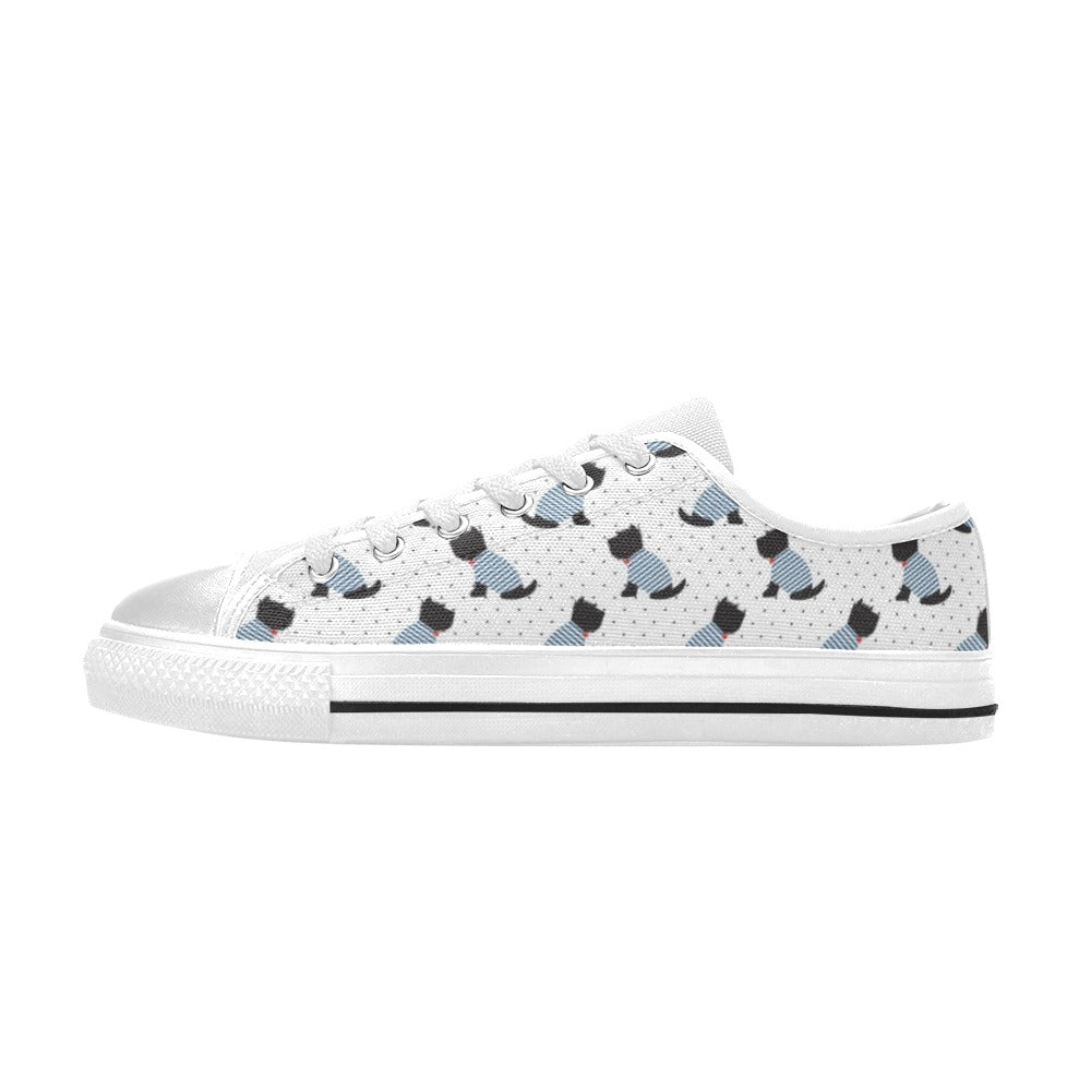 Scottish Terriers Print Design LKS3013 Women's White Low Top Shoes