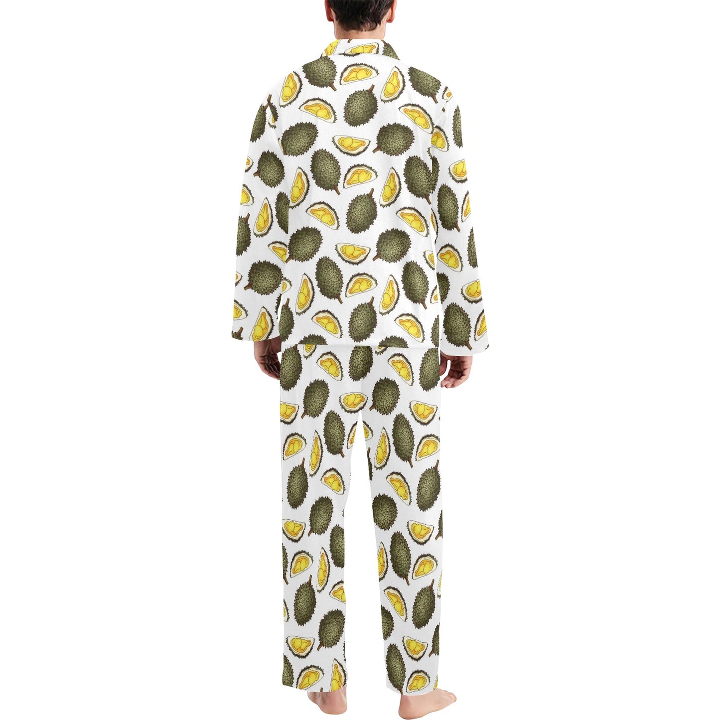 Durian Pattern Print Design DR03 Men's Long Pajama Set